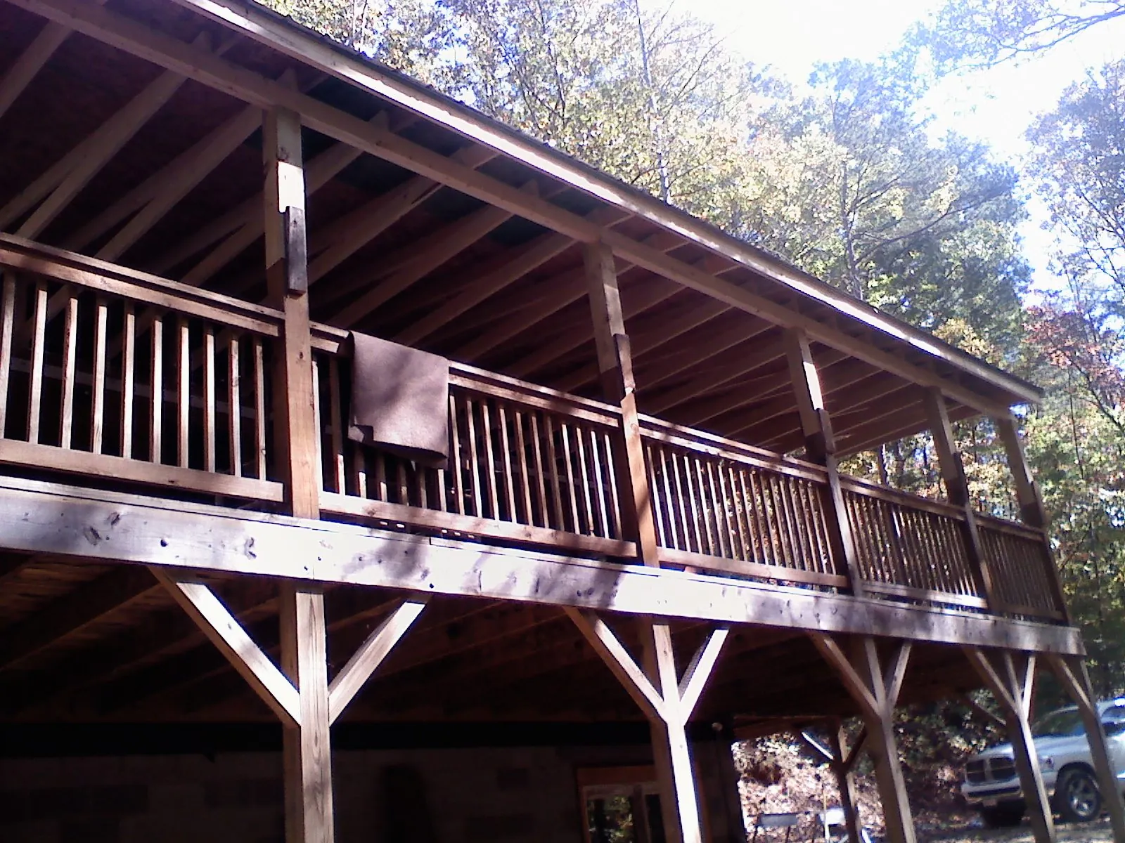 Timber framing under a new elevated porch and deck — Roof Leak Repair in Elizabeth City by Roofing Brothers